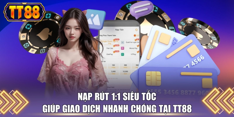 Nạp rút 1:1 siêu tốc giúp giao dịch nhanh chóng tại TT88 